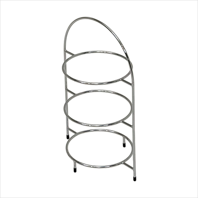 Etagere Chrom fuer Teller bis 18 - 26 cm gross_side